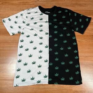 Eighty Eight T-Shirt Men's XL Short Sleeve 100% Cotton Weed Leaf Print Preowned